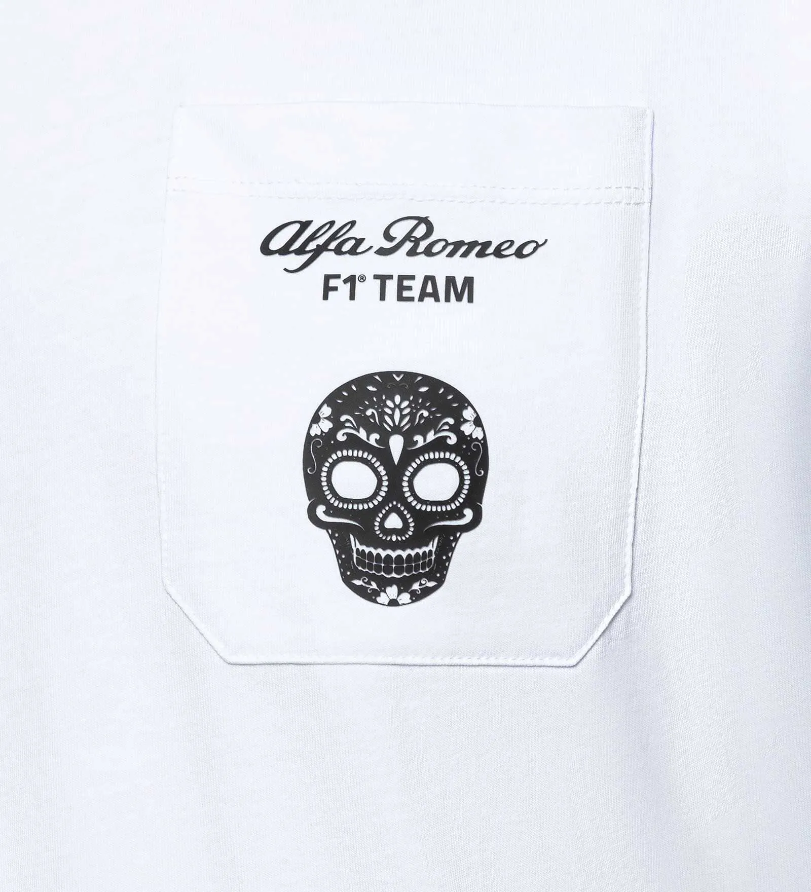 Alfa Romeo Racing F1 Men's Limited Edition Mexico GP Skull T-Shirt - Black/White