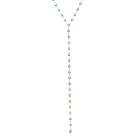 Bezel Set Turquoise Lariat Necklace
