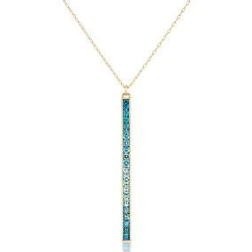 Channel Set London Blue Topaz Matchstick Necklace