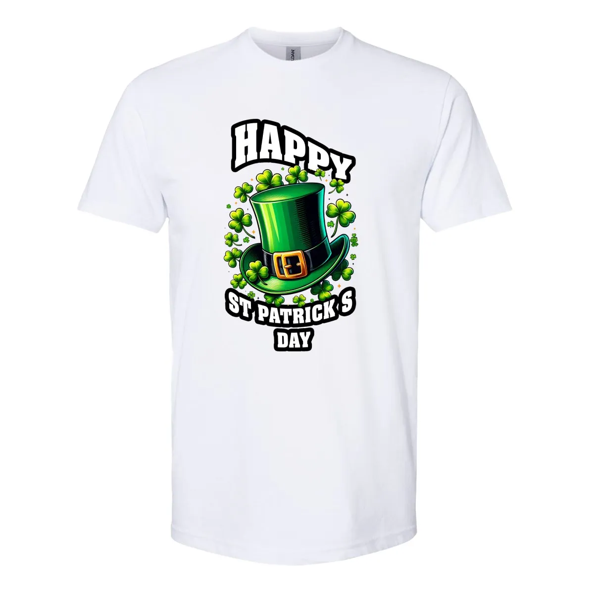 Classic White St. Patrick's Day Top Hat & Shamrocks T-Shirt