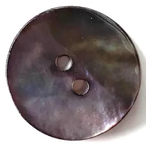 Dark Chocolate/Gray Iridescent Shiny Agoya Shell  3/4" Button  #1228