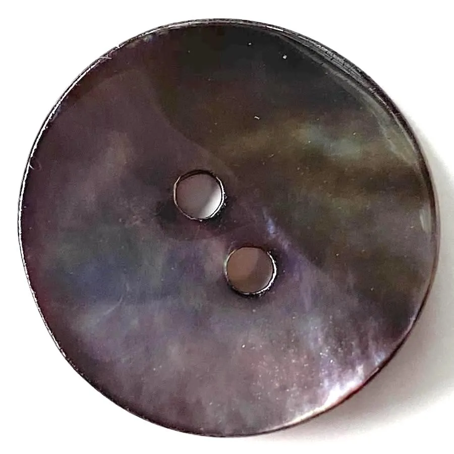 Dark Chocolate/Gray Iridescent Shiny Agoya Shell  3/4" Button  #1228