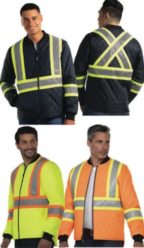 Hi Vis Patch Quilted Safety Jacket (VARIOUS SIZES AND STYLES)