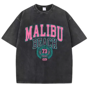 Malibu Beach Graphic washed oversized vintage tees