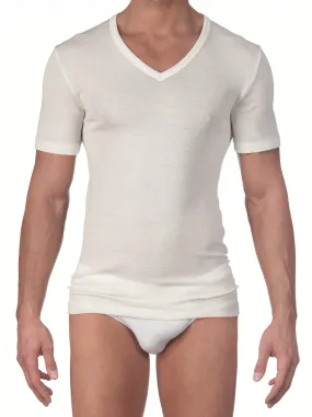 Merino Wool V-Neck T-Shirt 636