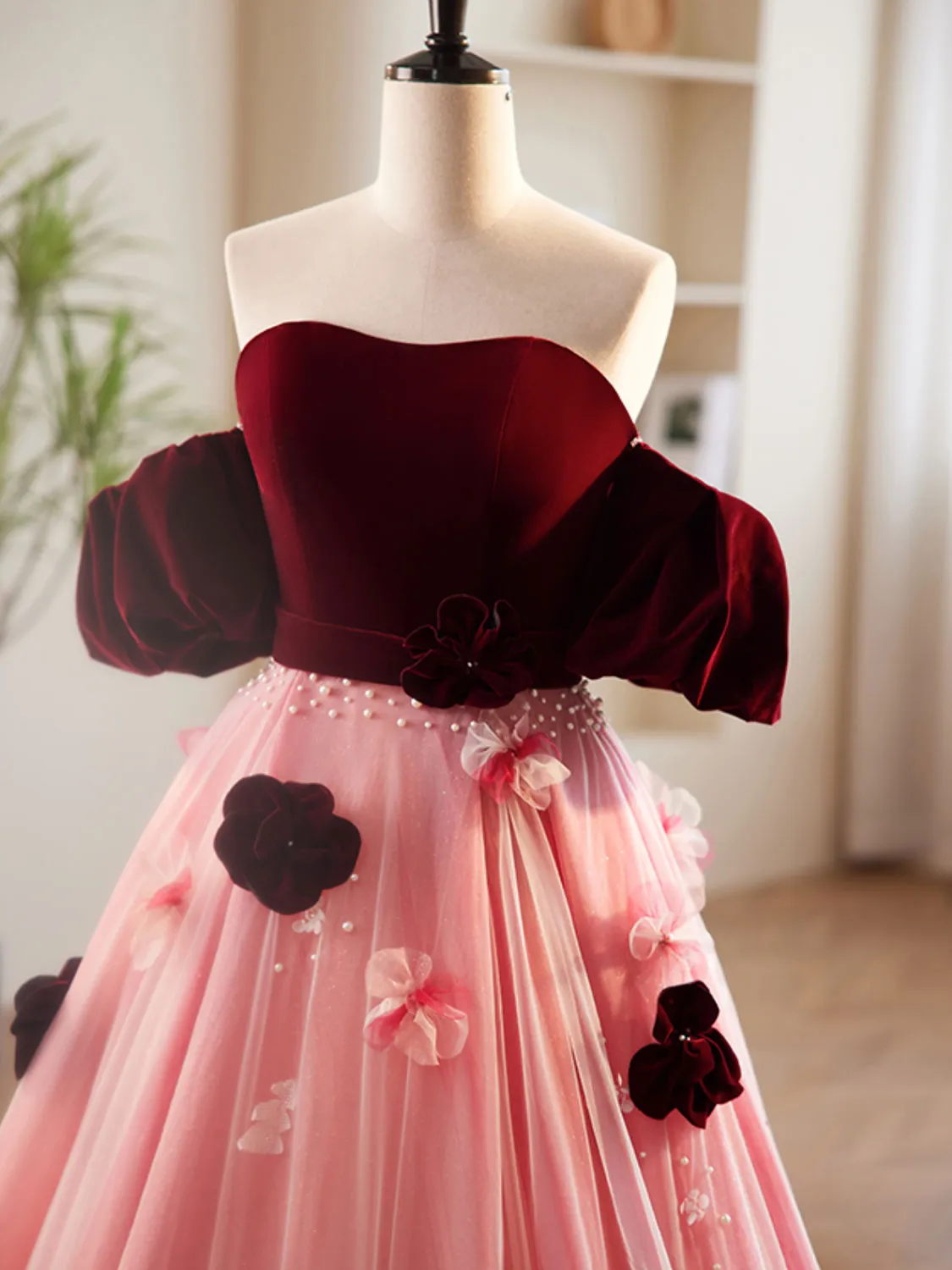 Sweet Occasion Peach Pink Off The Shoulder A-line Prom Dress