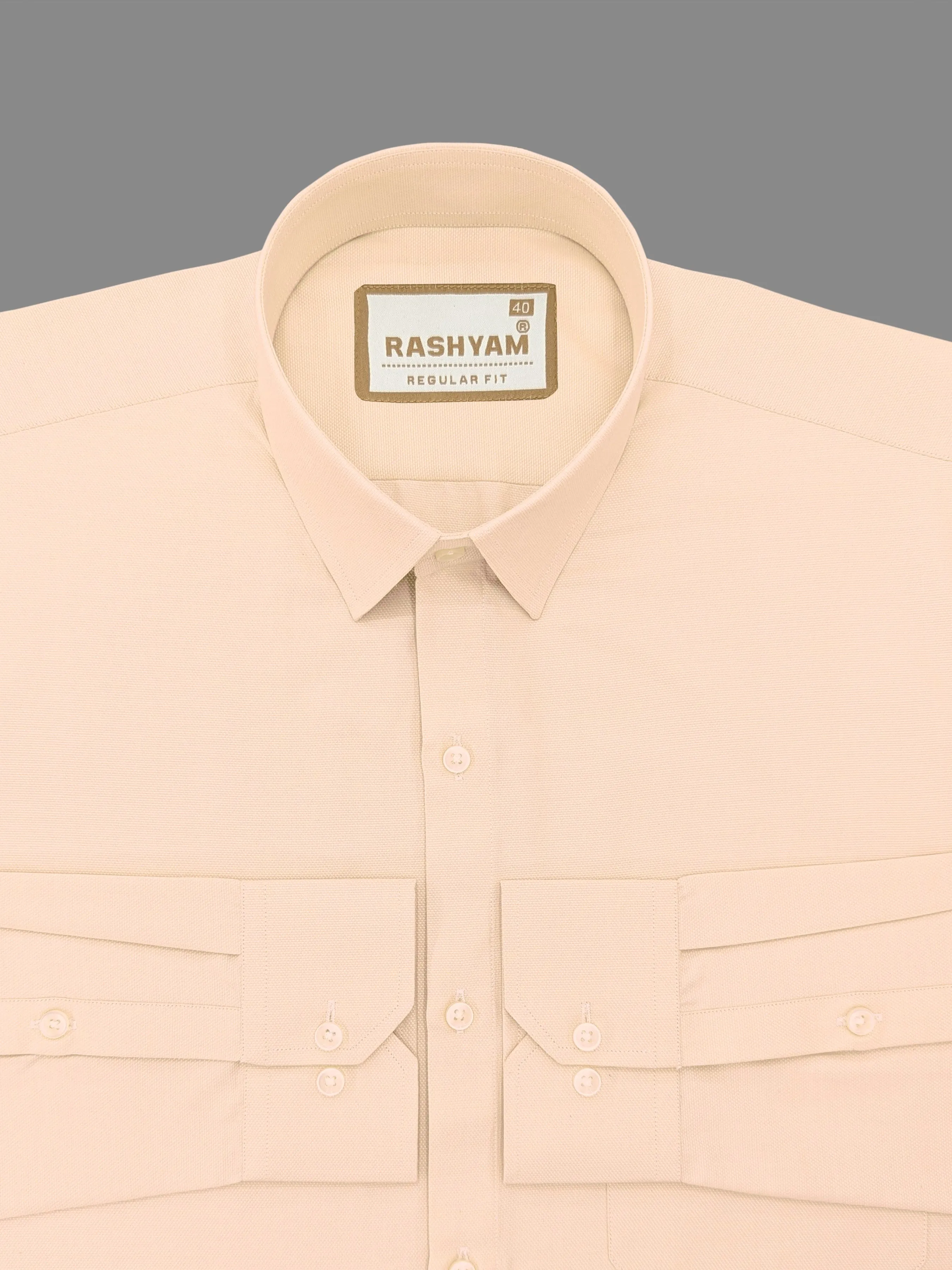 Volterra Soft Peach Premium Formal Shirt For Mens